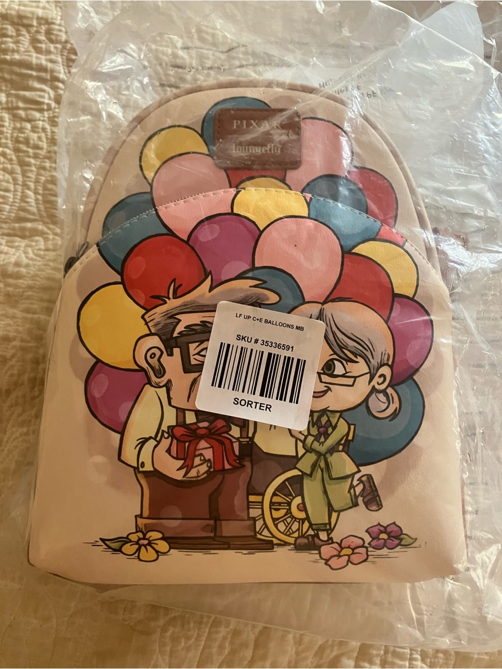 Loungefly Pixar Up-inspired Balloon Mini Backpack in Pink and Multicolor NWT - Picture 3 of 6